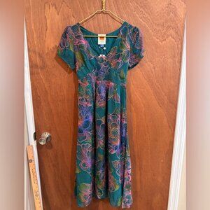 NWT Farm Rio x Anthropologie Puff-Sleeve Corset Dress Size XXS